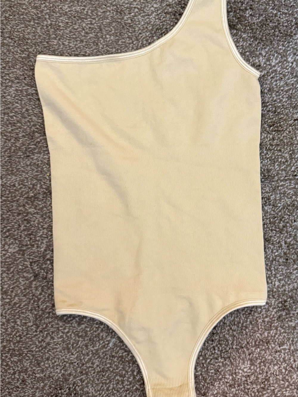 NWOT Beige One Shoulder Shapewear Bodysuit - size small